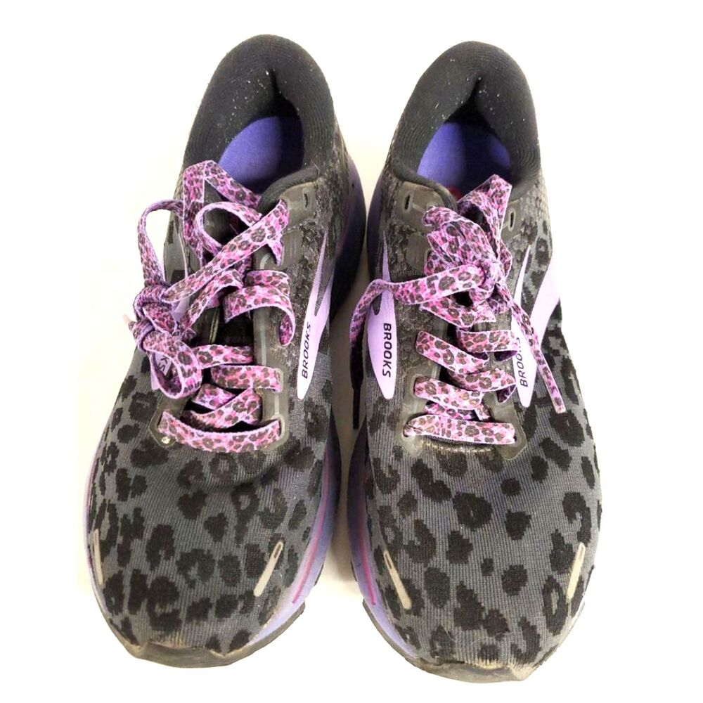 Brooks Ghost 14 Electric Cheetah Run Wild Purple Leopard Running Shoes Size 6